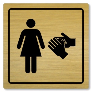 WC ženy, 100x100mm, zlatá, Arizona